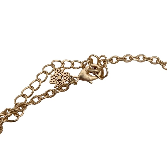 Gold and Blue Floral Necklace - Picture 5 of 6